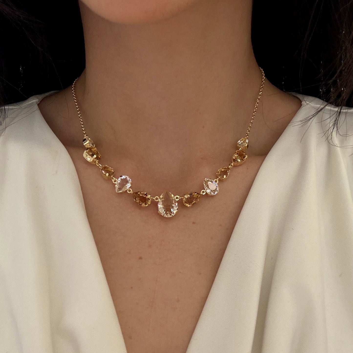 Honey Swarovski Stone Necklace