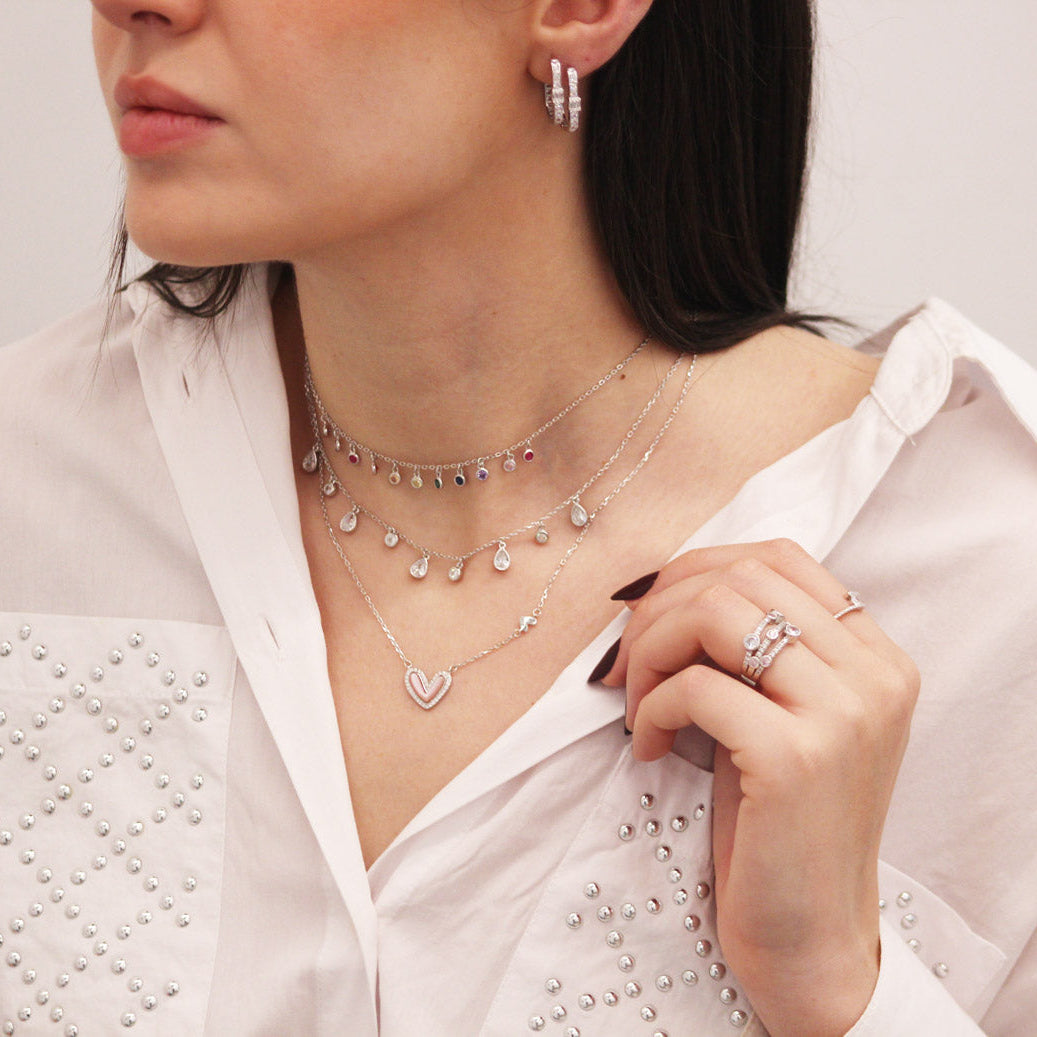 Pink Droplets Necklace