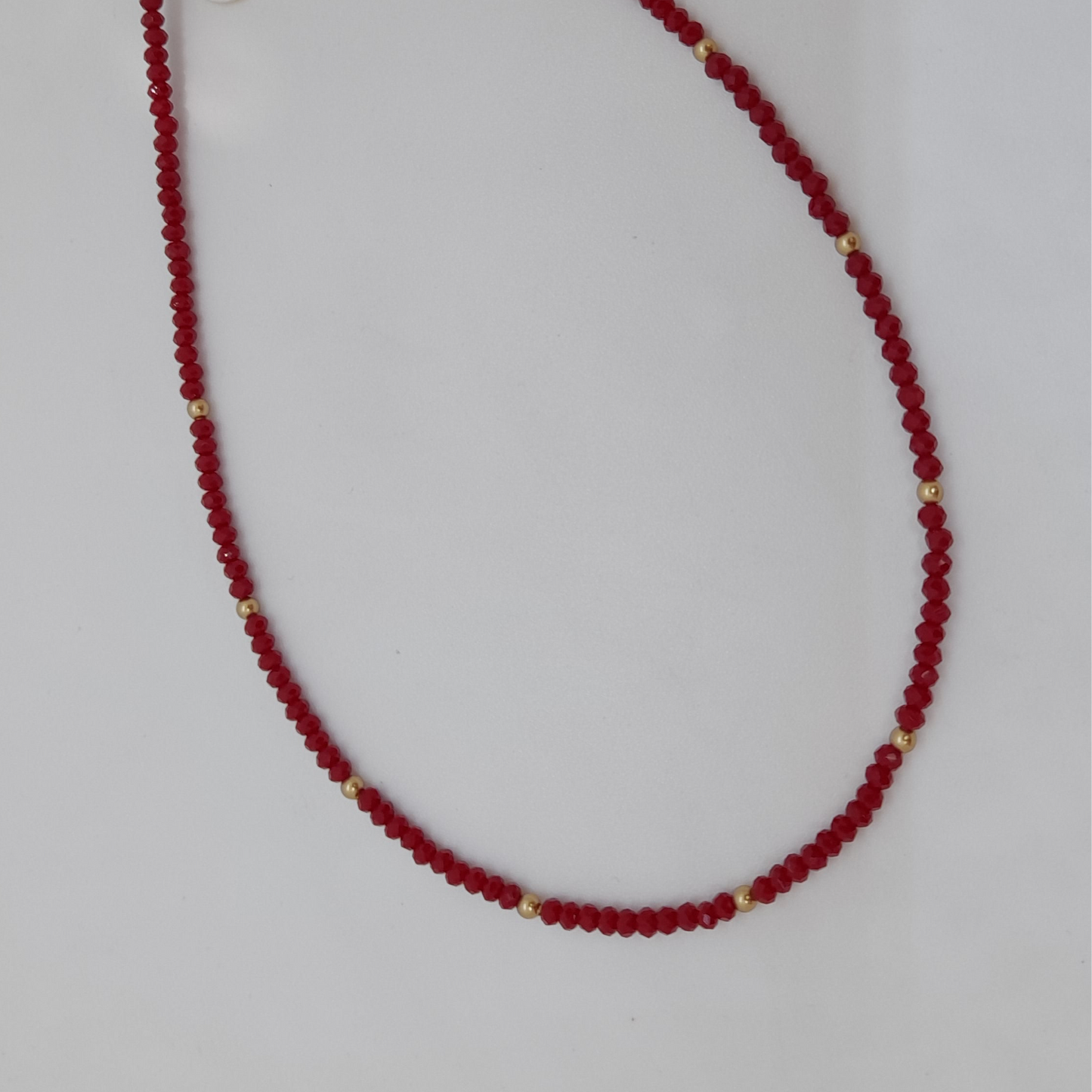 Semi-precious Red Ruby Crystal Chocker