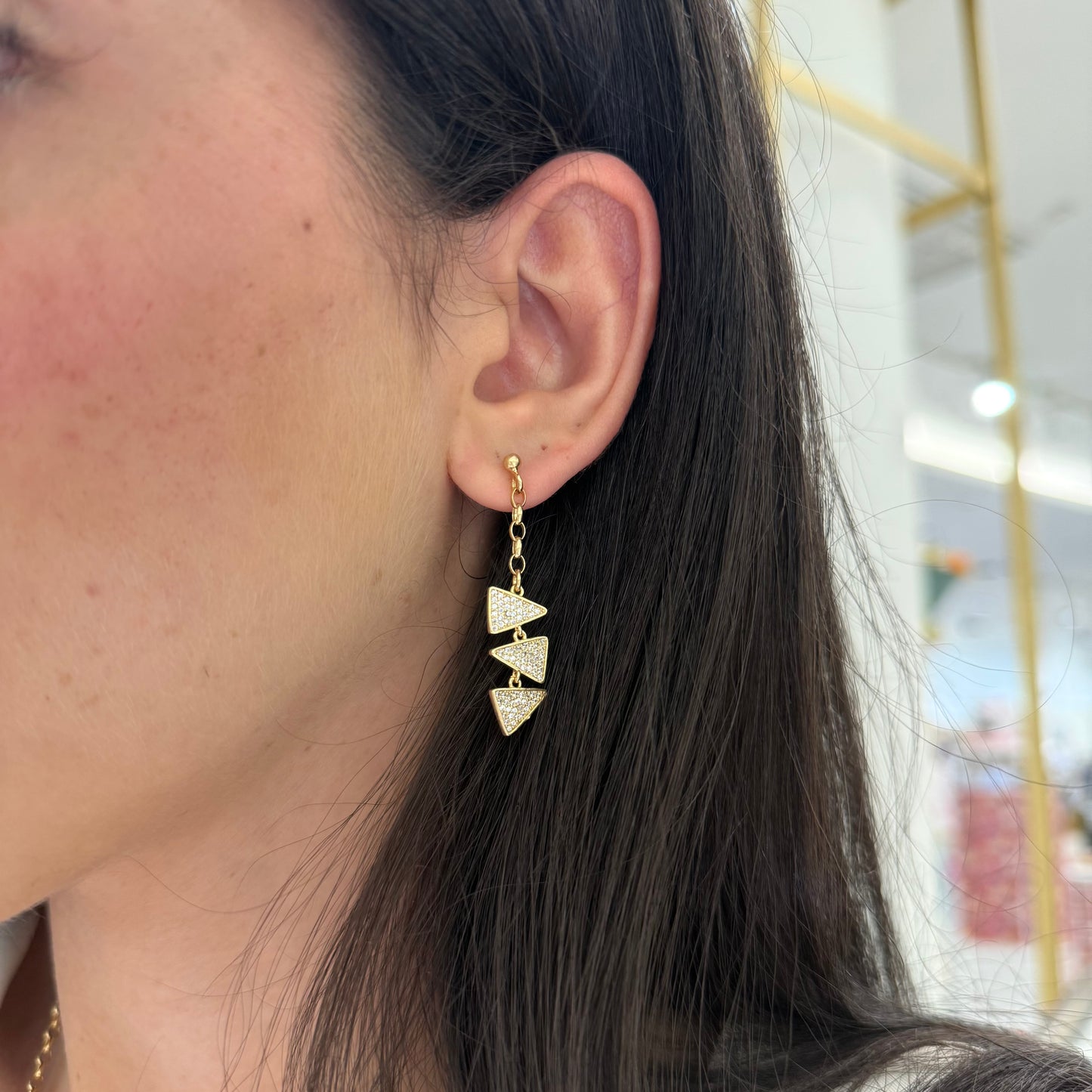Sparkly Triangle Earrings