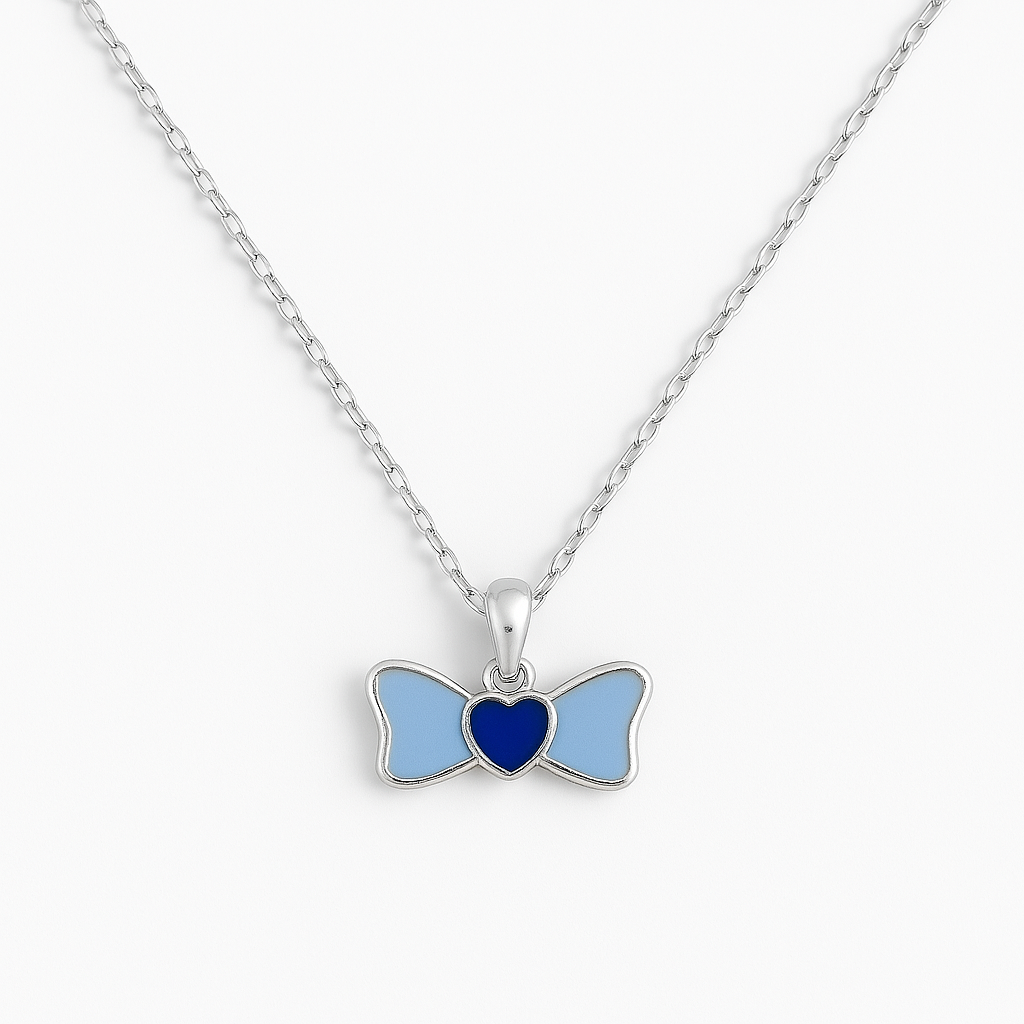 Blue Ribbon Necklace