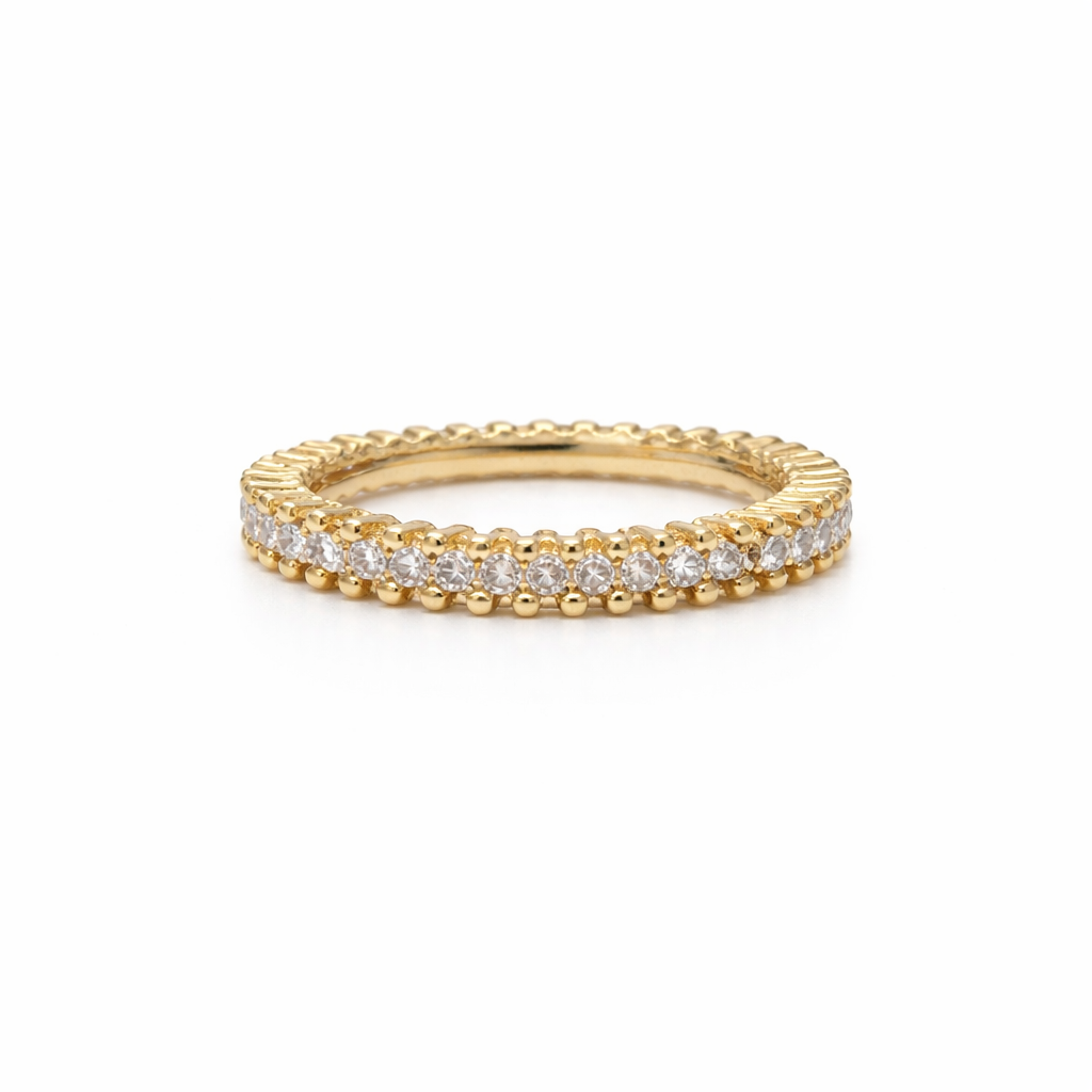 Thick Zircon Band In Gold