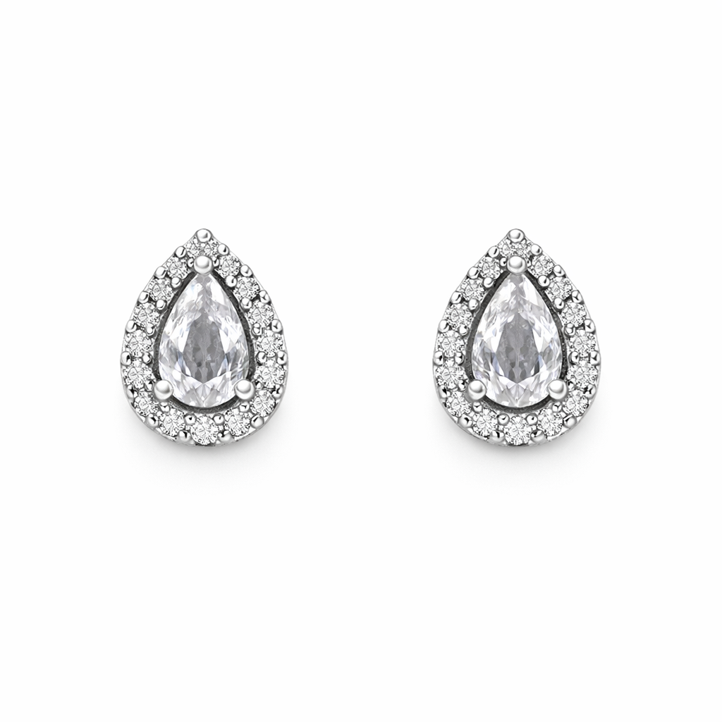 Zircon Teardrop Stud Earrings