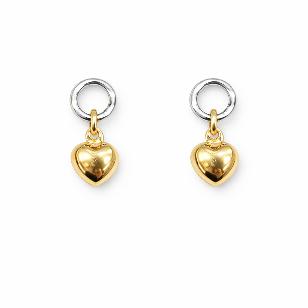 Two-Toned Heart Earrings