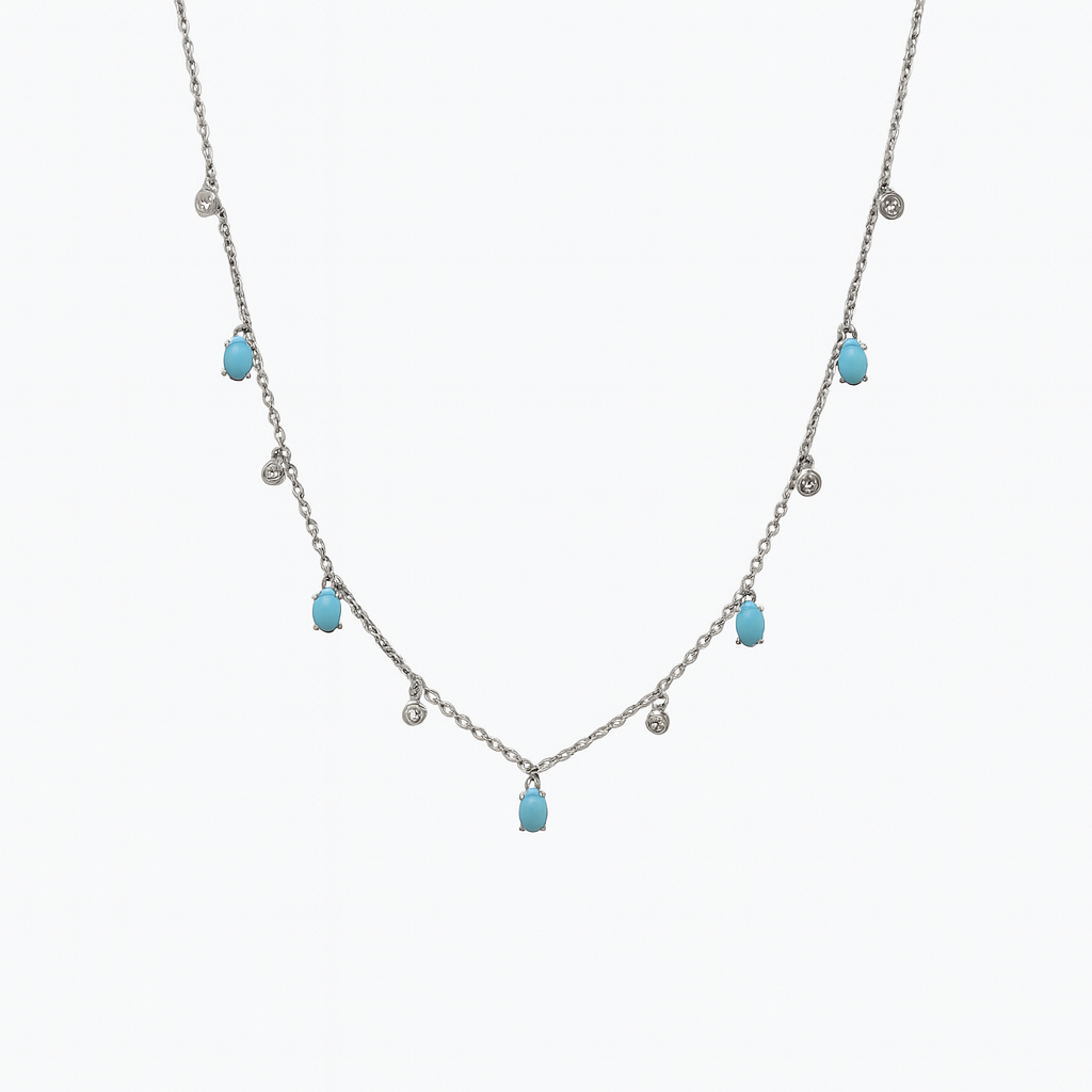 Oval Turquoise Drops Necklace
