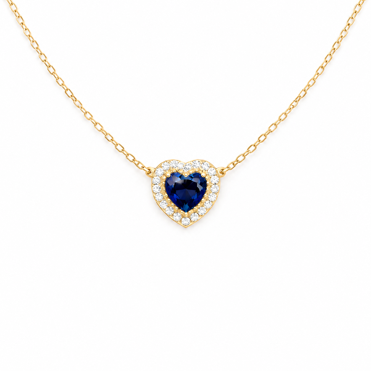 Navy Sparkle Heart Necklace