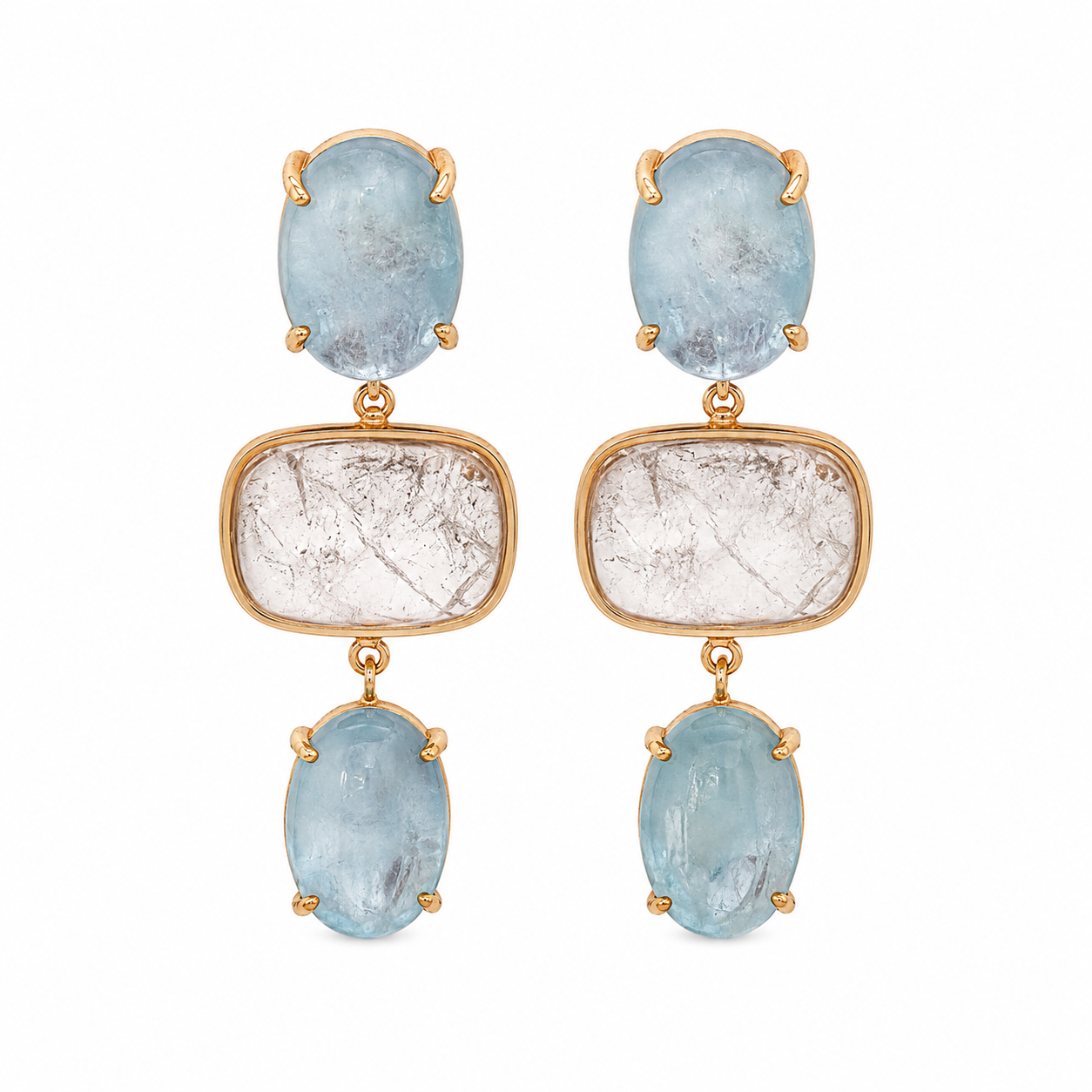 Aqua & Moonstone Earrings