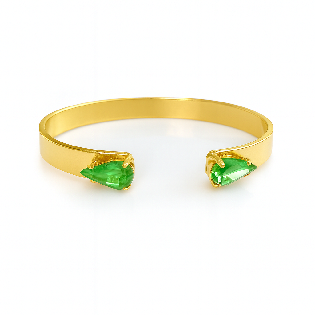 Peridot Big Teardrop Swarovski Bangle