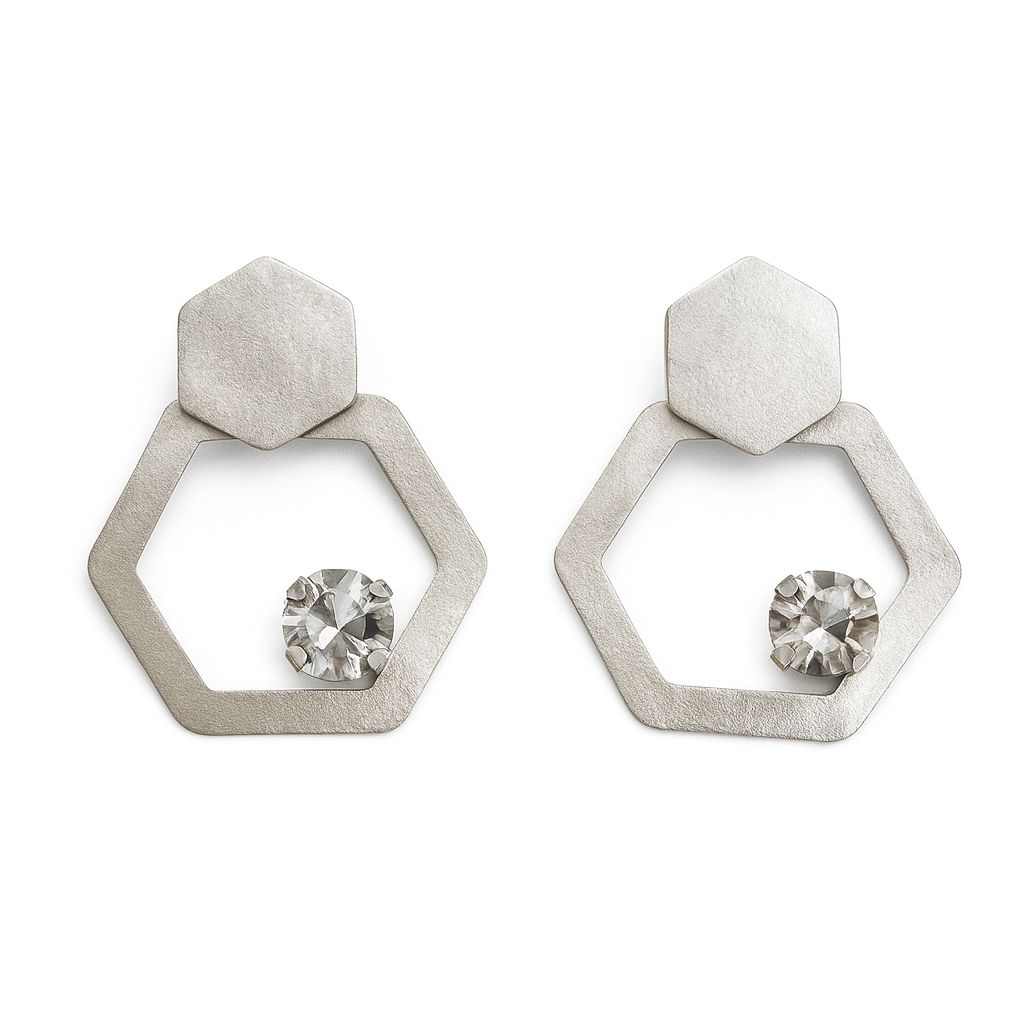 Medium Hexa-Gem Earrings