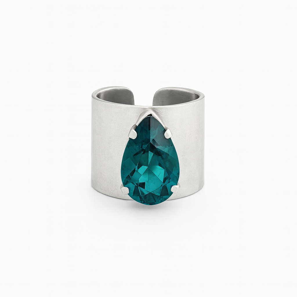 Chunky Teardrop Swarovski Ring