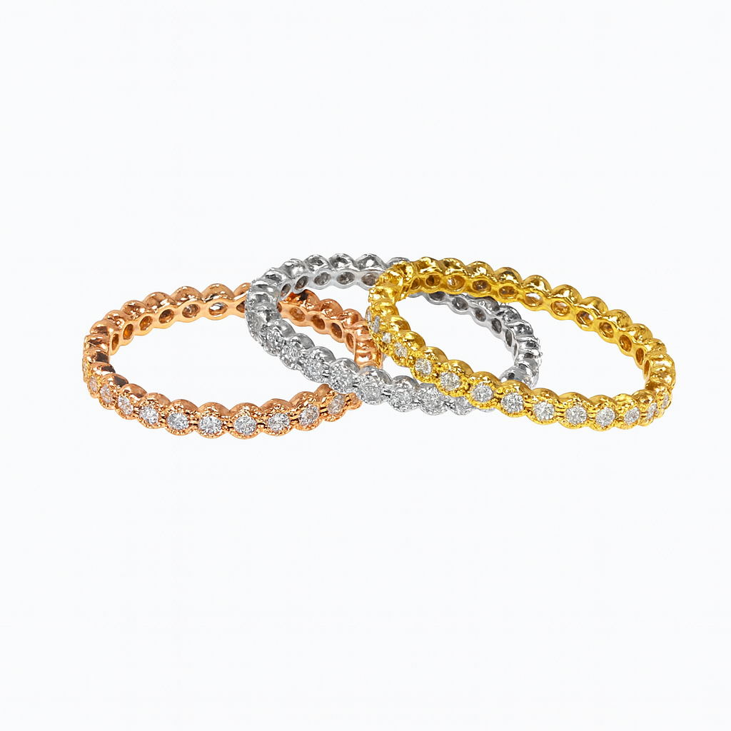 Dotted Triple Deck Rings