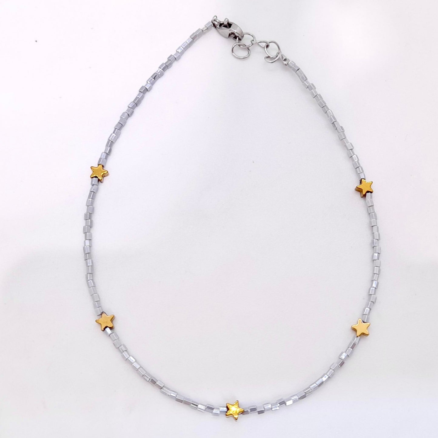 Pastel Hematite Star Anklet