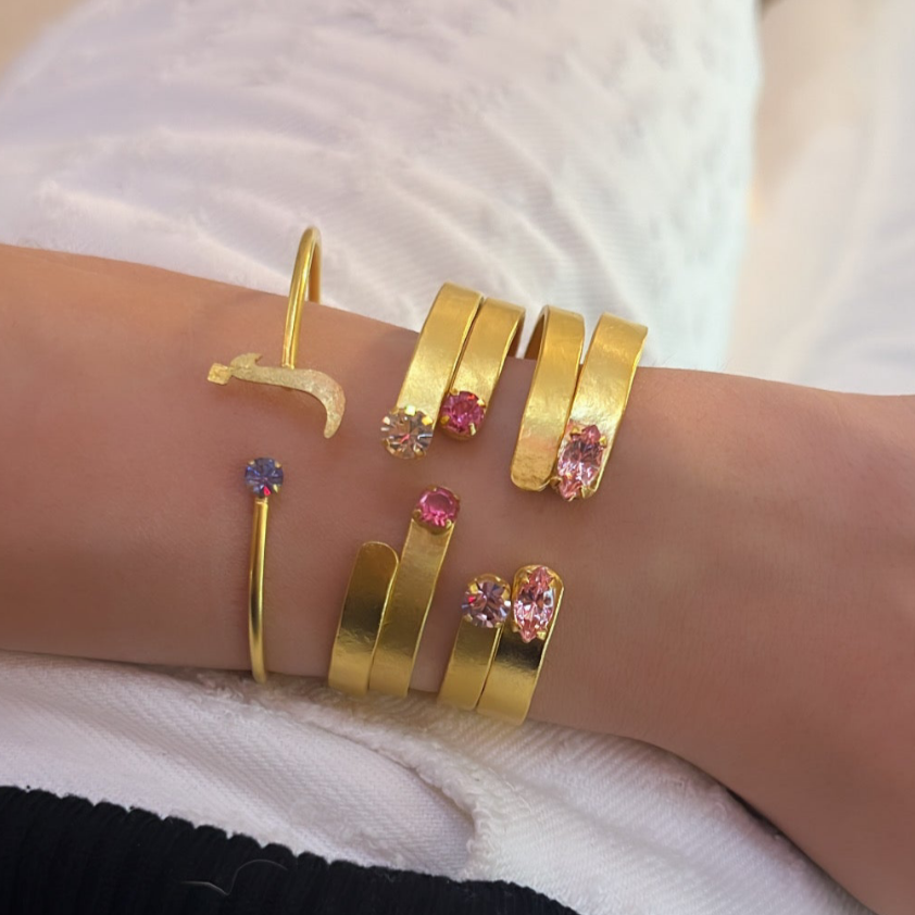 Single one-sided Swarovski Stone Bangle