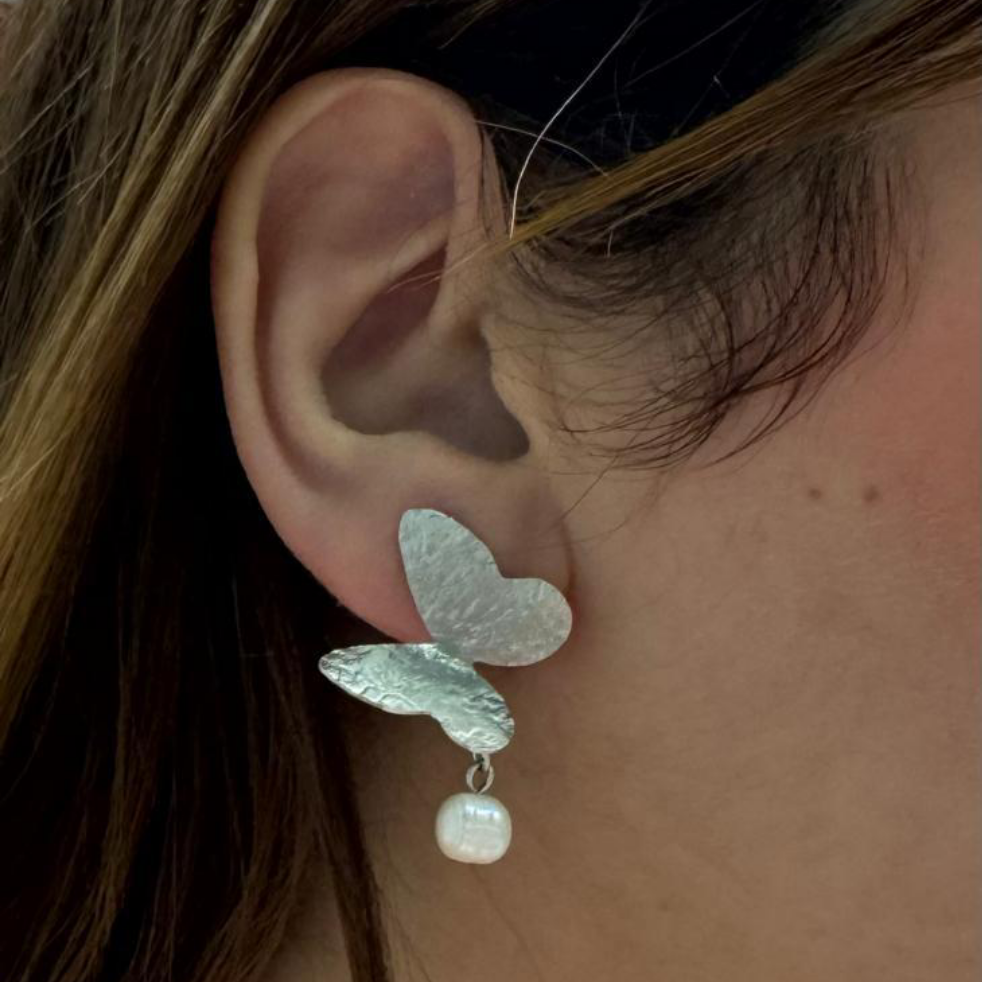 Butterfly Pearl Earrings