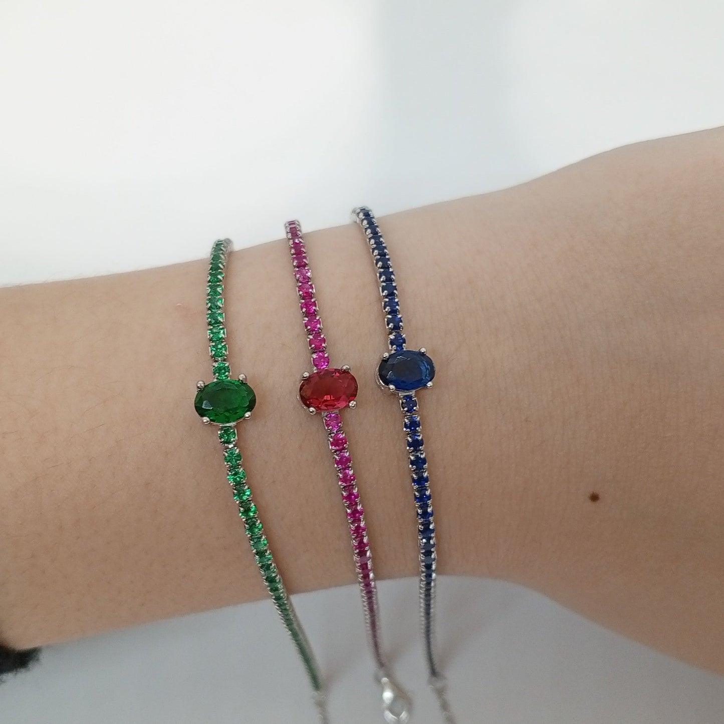 Coloured Gem Tennis Bracelet