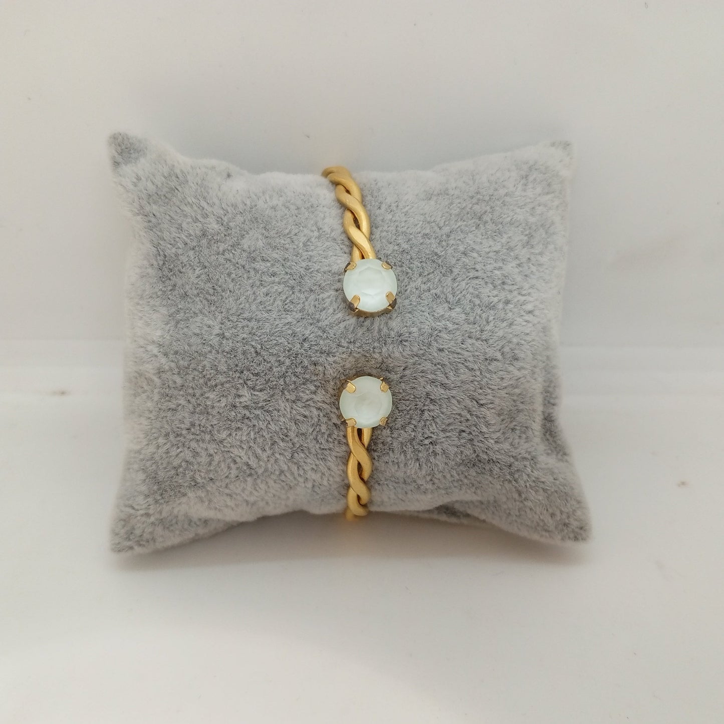 Braided Pastel Swarovski Bangle