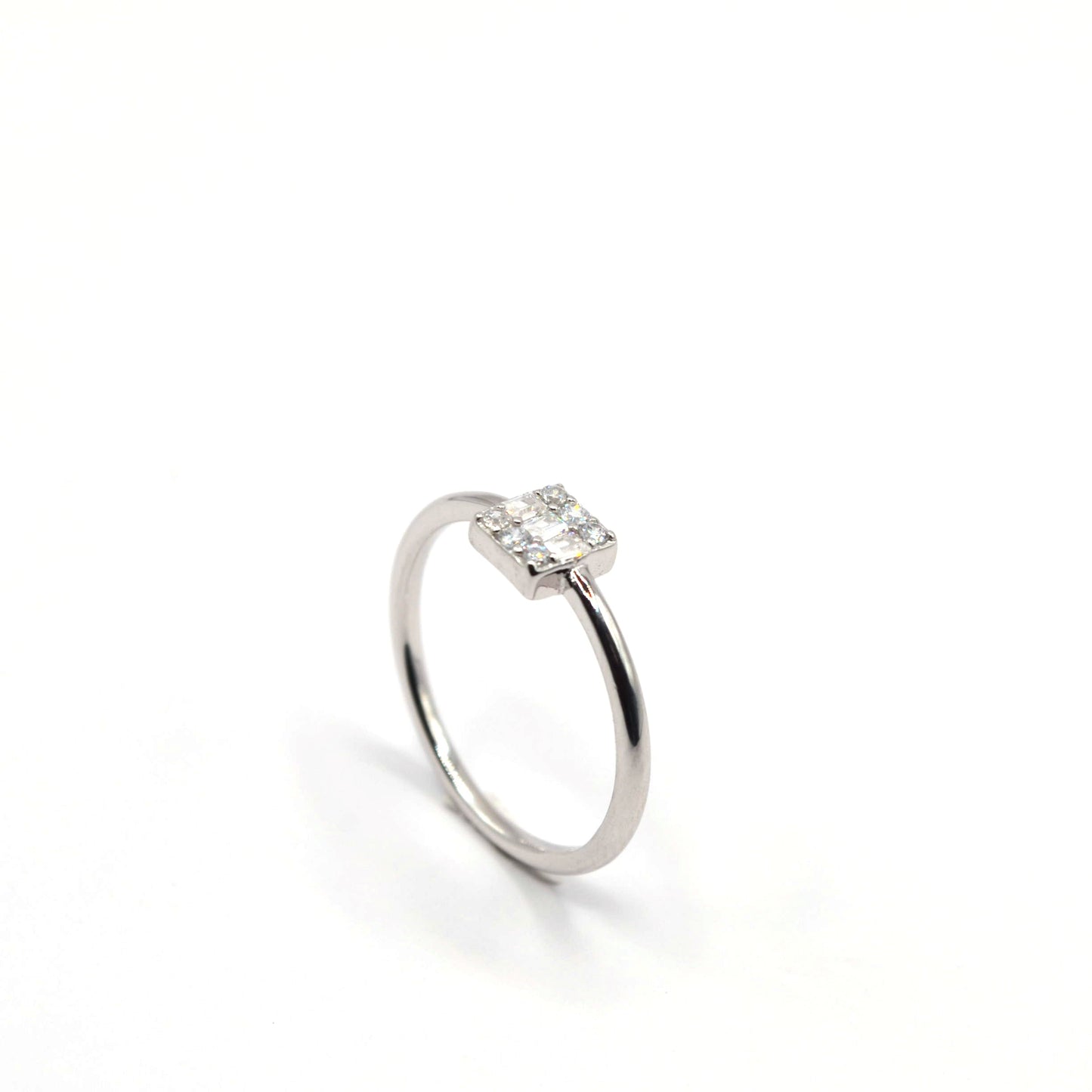 Simple Square Zircon Ring
