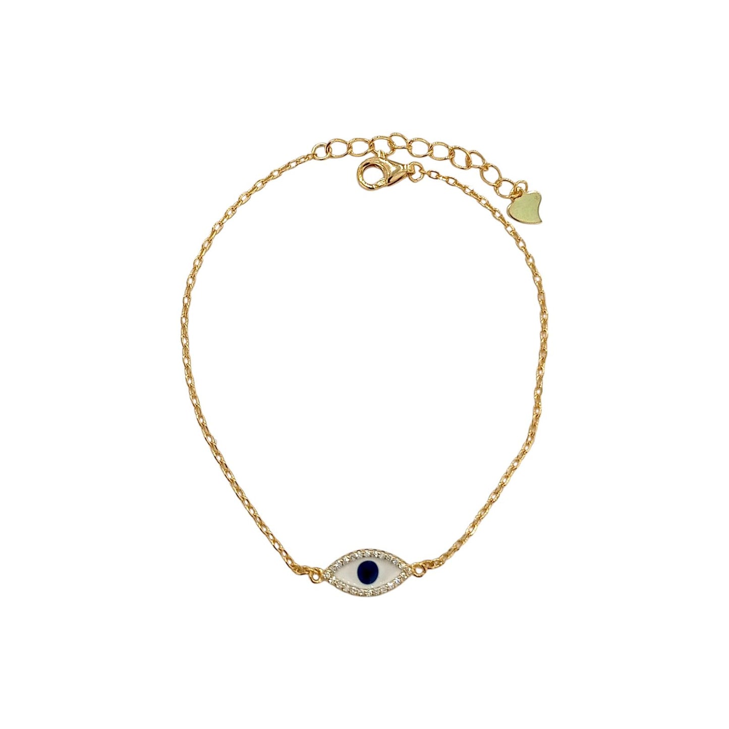 White Emaille Eye Bracelet