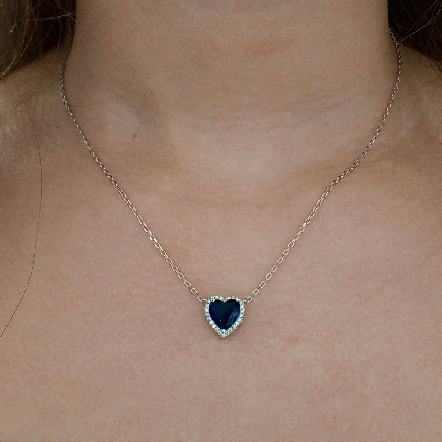 Radiant Navy Heart Necklace