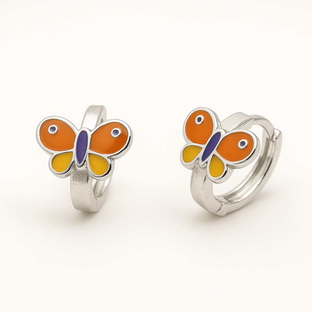 Orange Butterfly Hoops