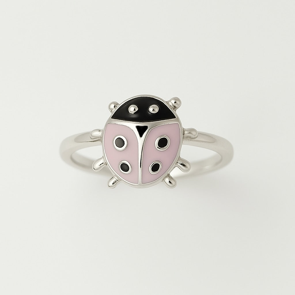 Pink Ladybug Ring
