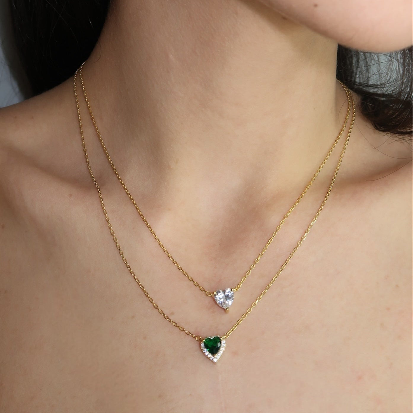 Radiant Emerald Heart Necklace