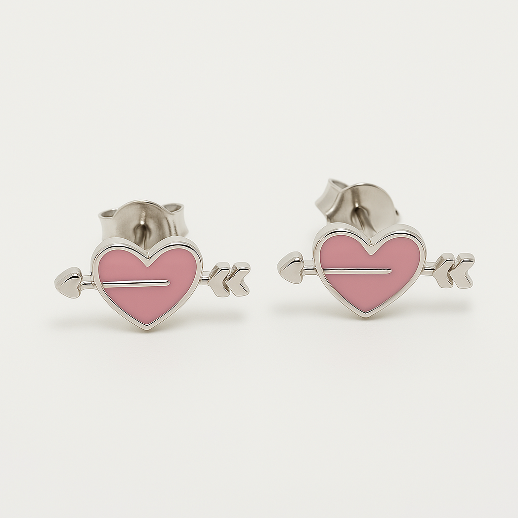 Pink Heart Earrings