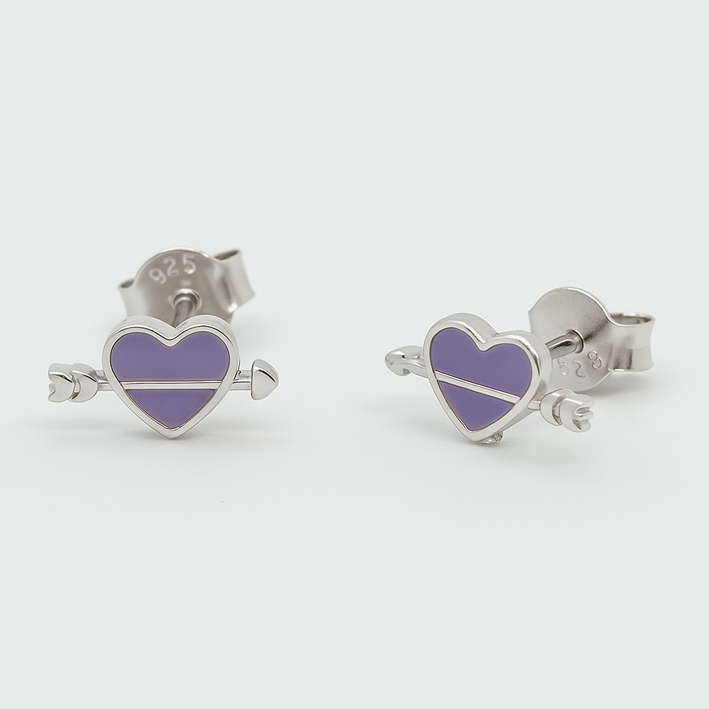 Purple Heart Earrings