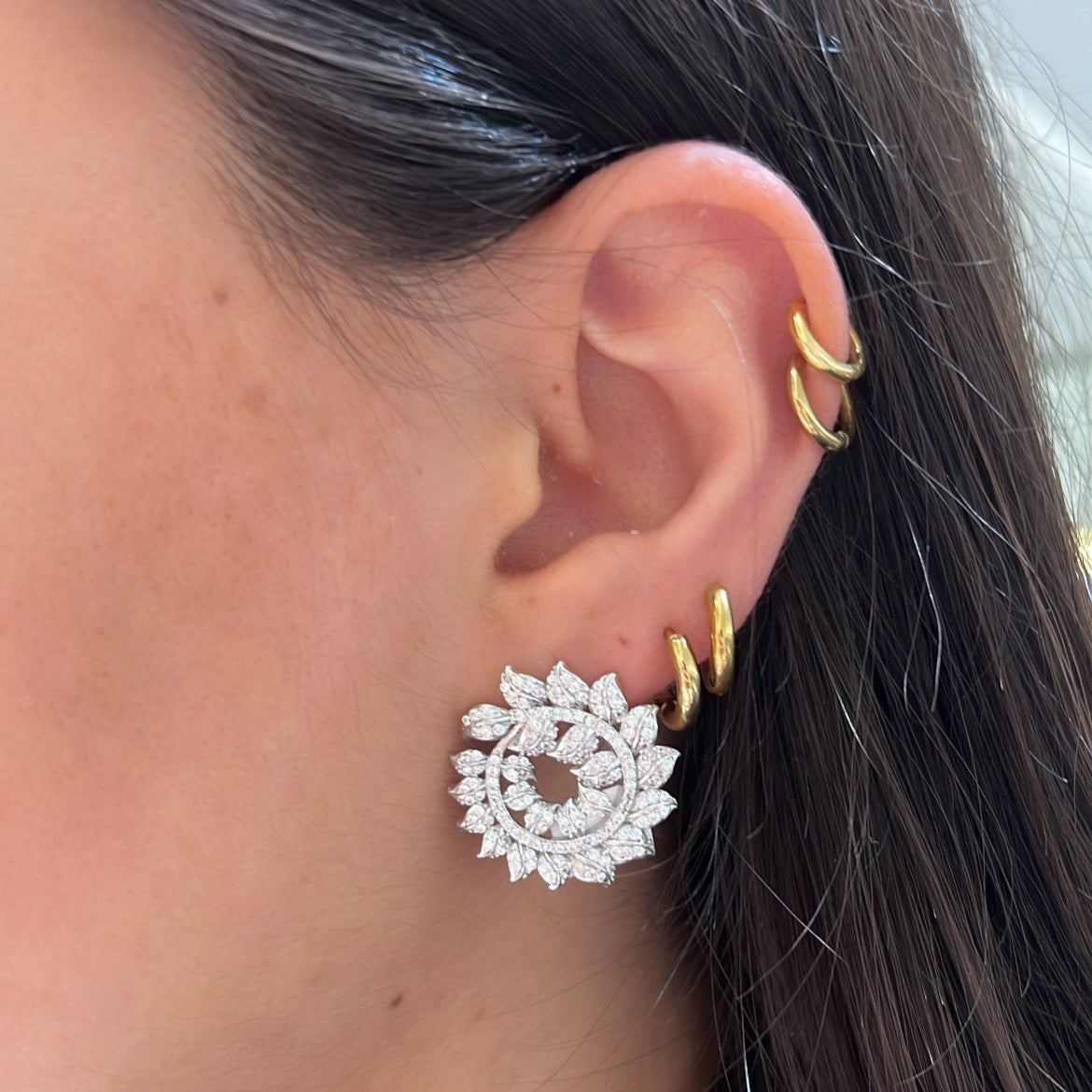 Radiant Flower Zircon Earrings