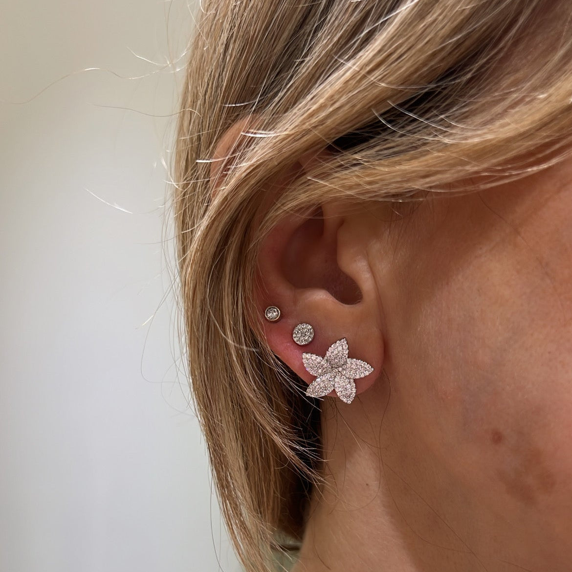 Lotus Flower Zircon Earrings