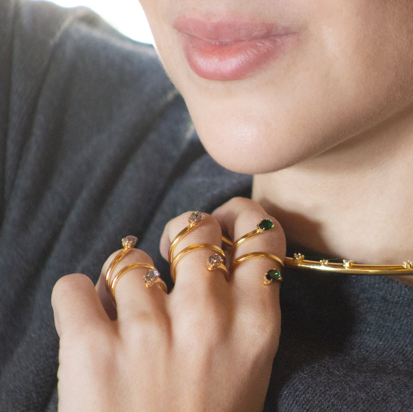 Spiral Swarovski Ring