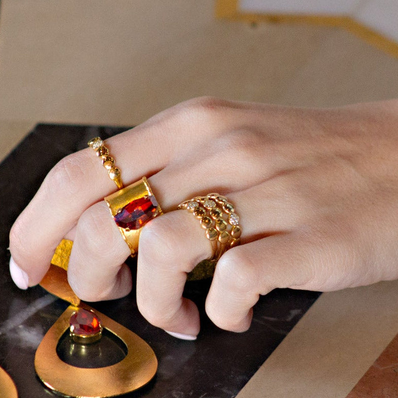 Bubble Plain Zircon Ring