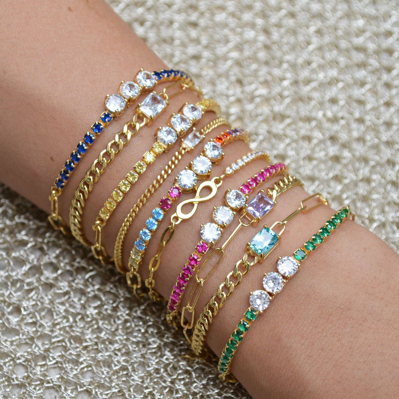 Two Chain Gem Bracelet