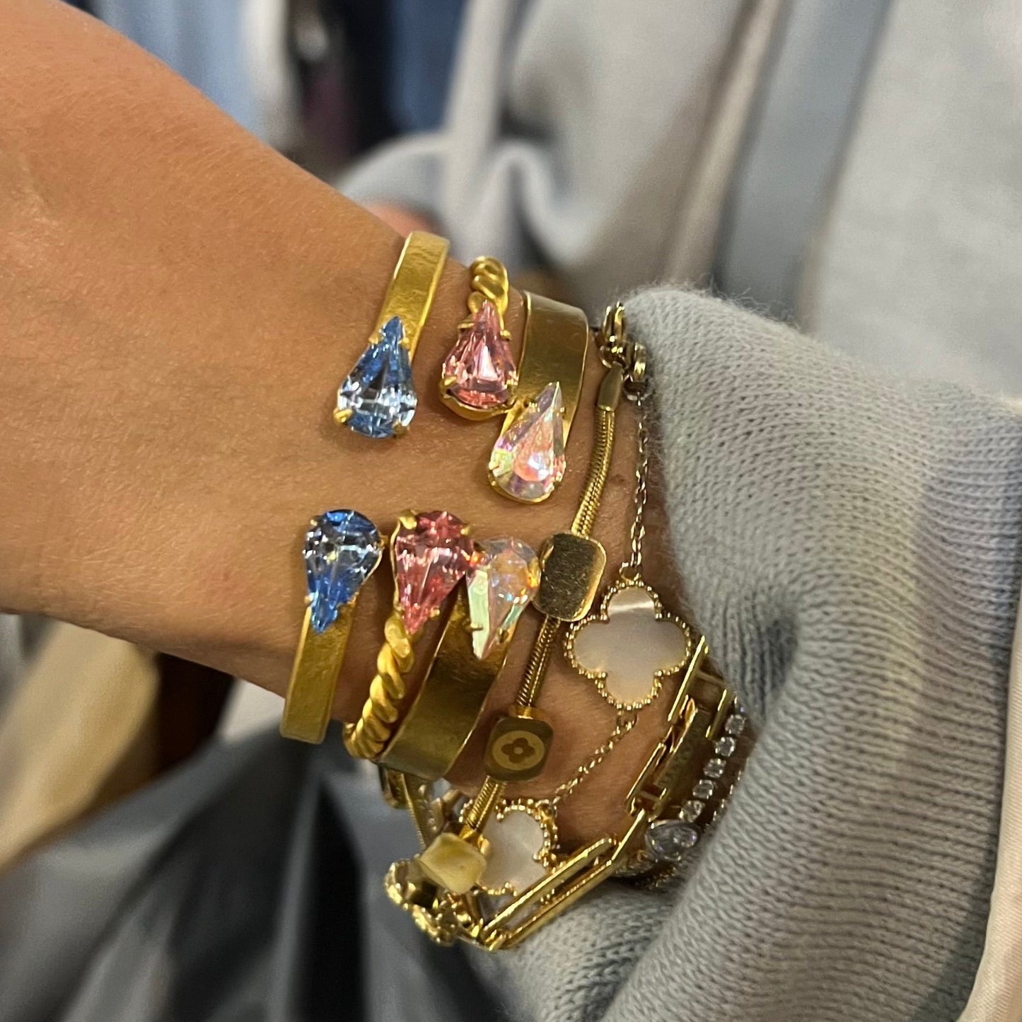 Holographic Swarovski Stone Bangle