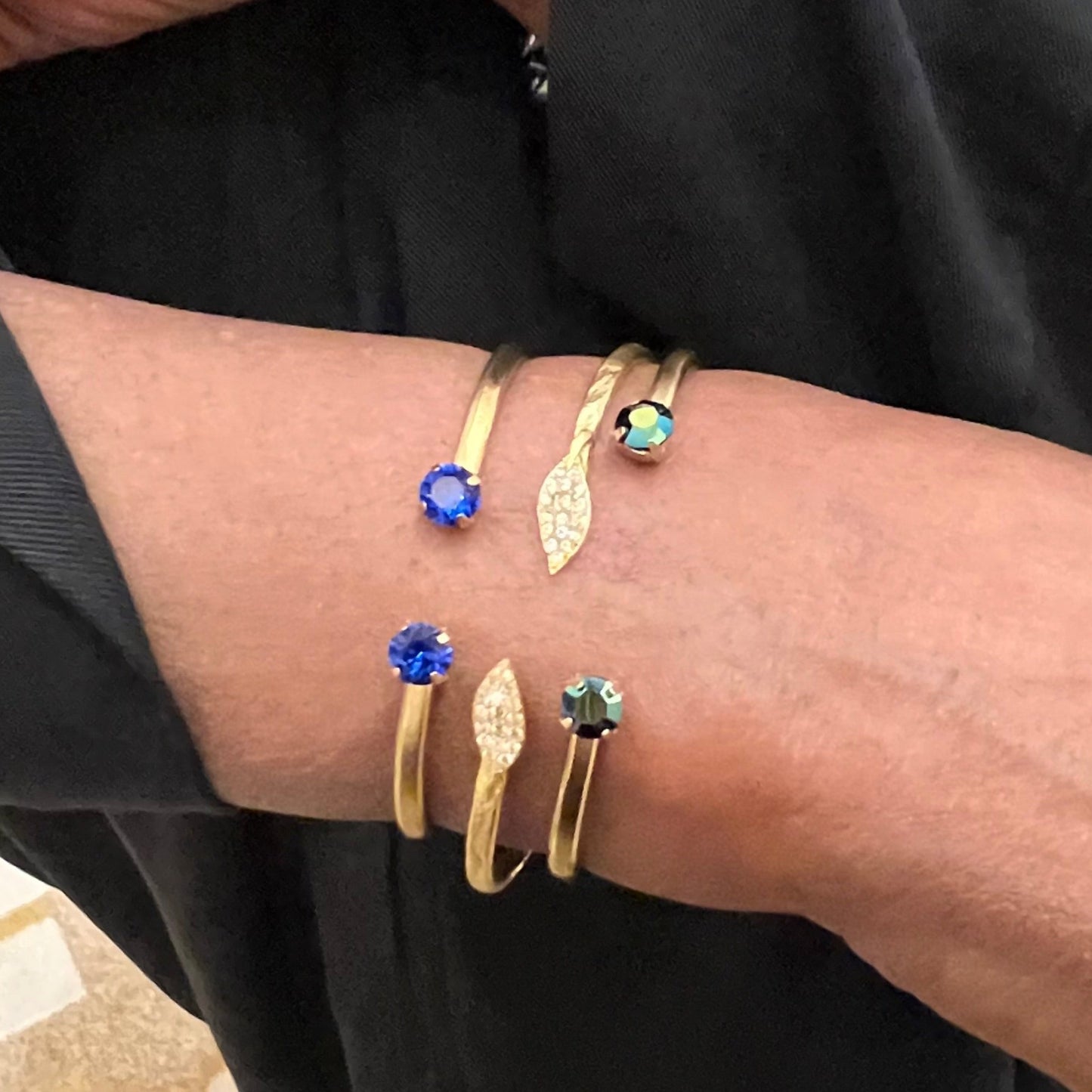 Mini Round Royal Blue Swarovski Bangle