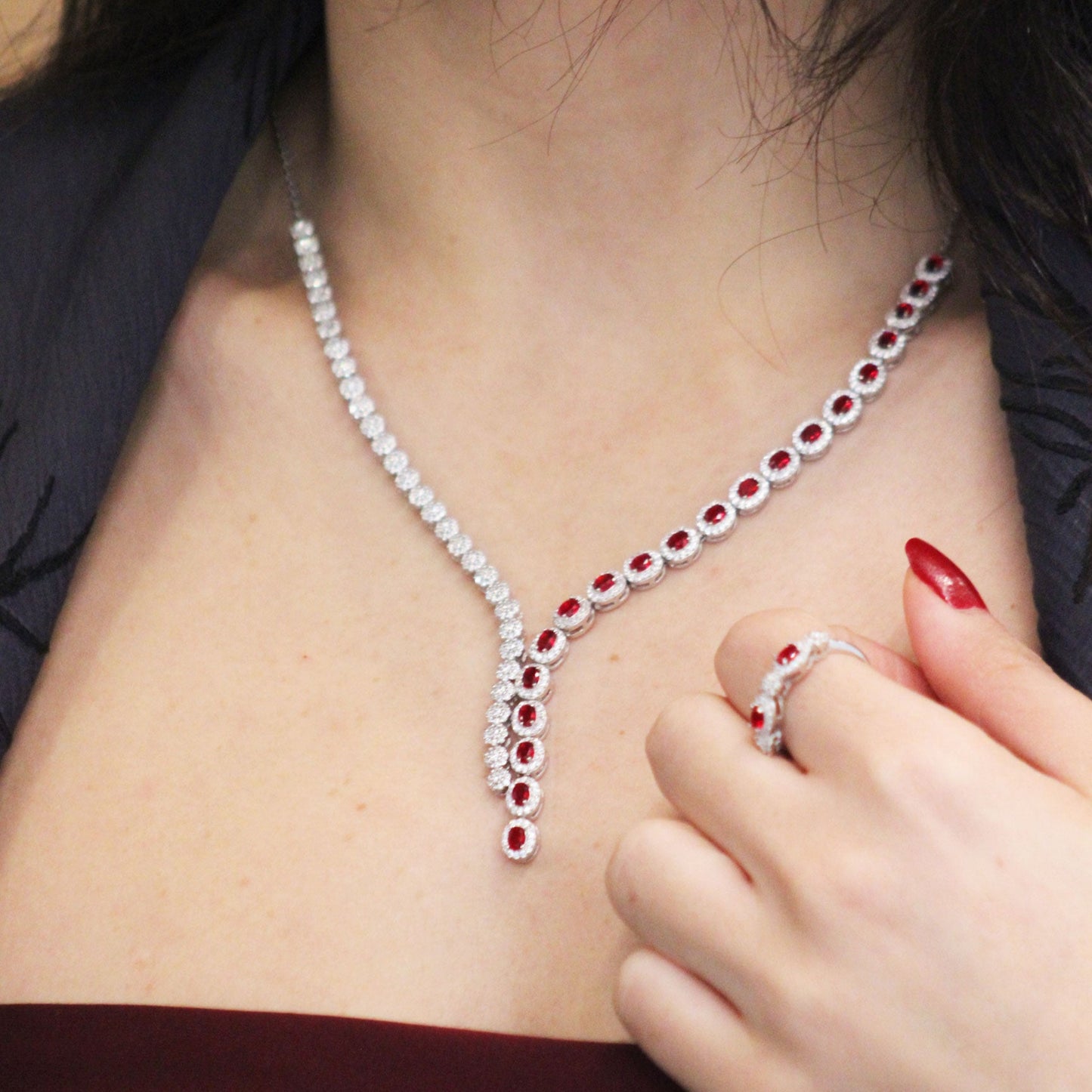 Royal Ruby Oval Necklace
