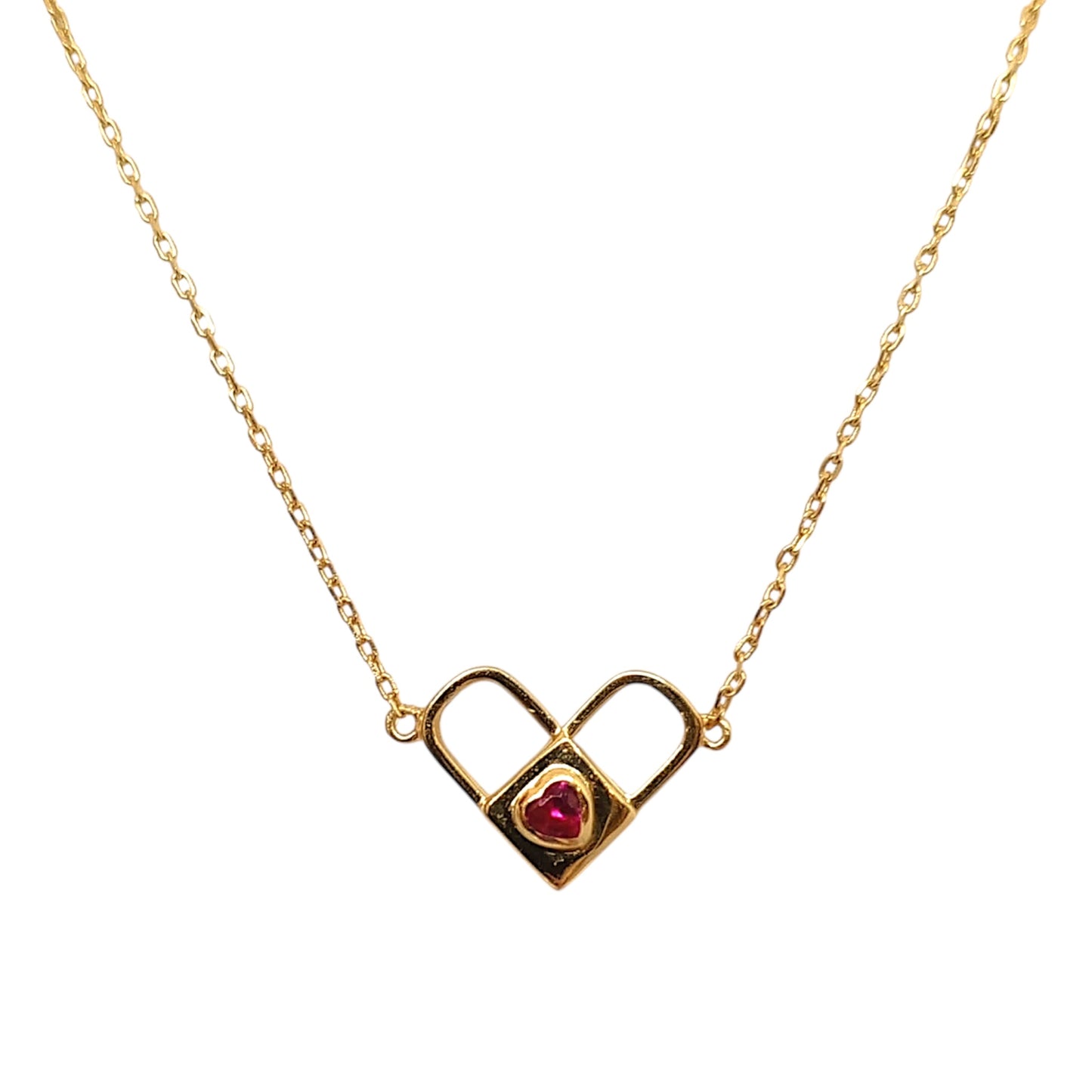 Locked Heart Double-Sided Necklace