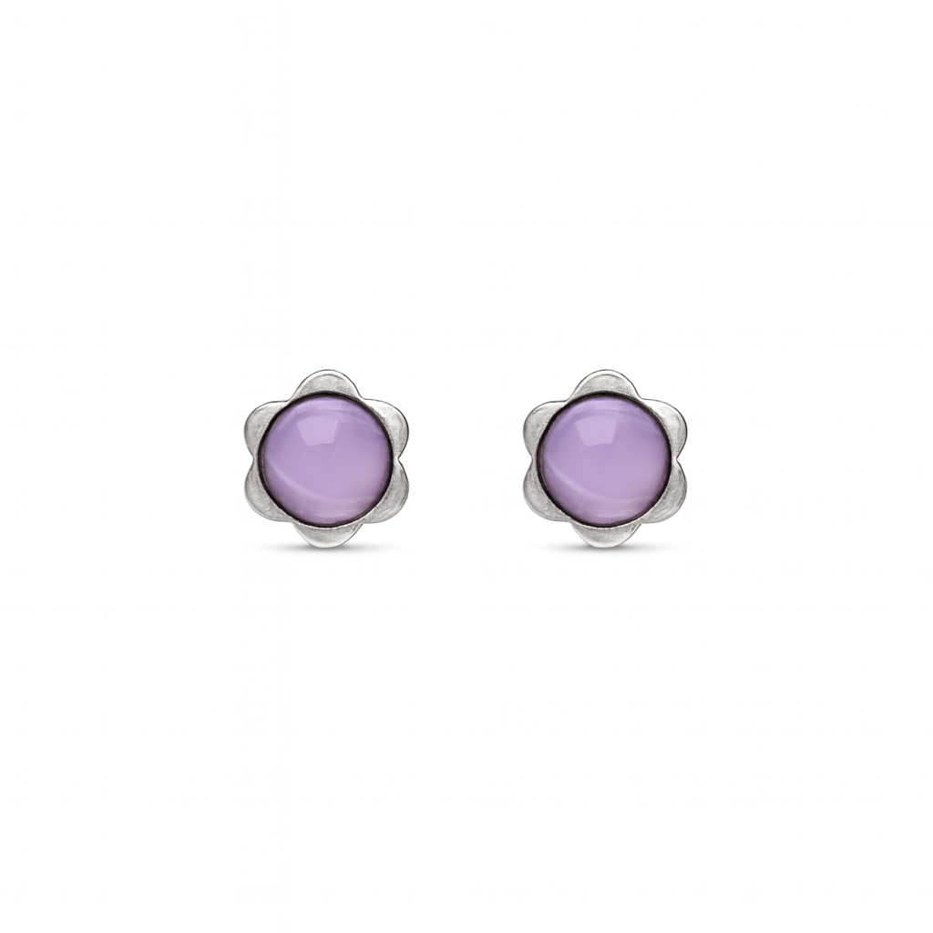 Small Purple Flower Earrings