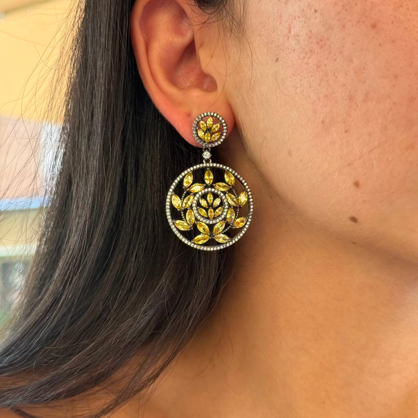 Golden Black Earrings