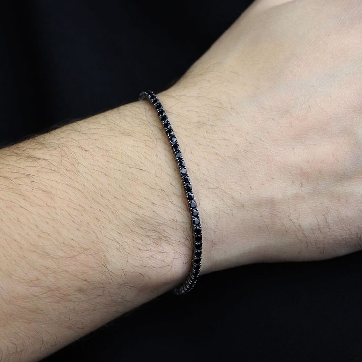 Full Black Tennis Bracelet