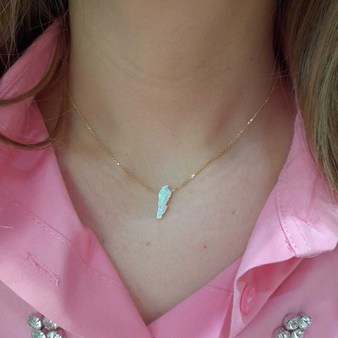 Opal Map of Lebanon Necklace