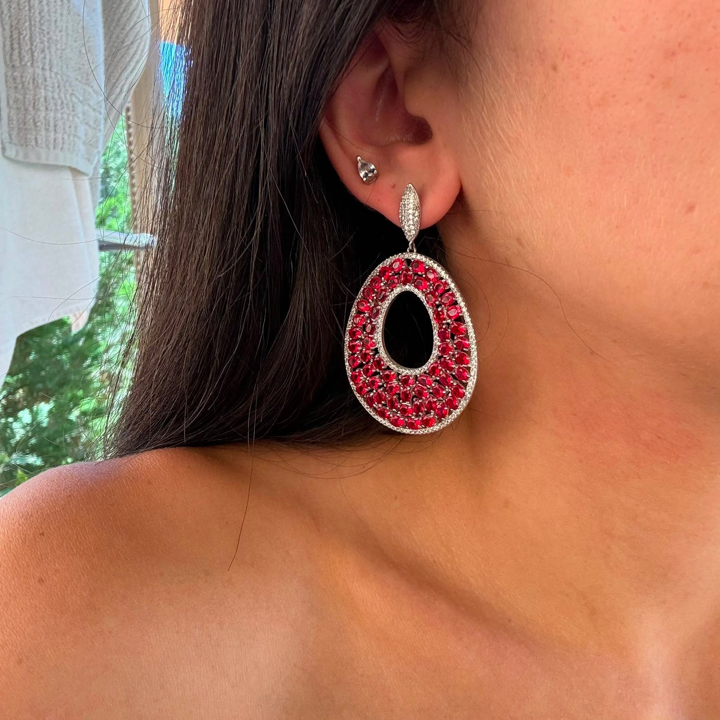 Glamourous Ruby Earrings