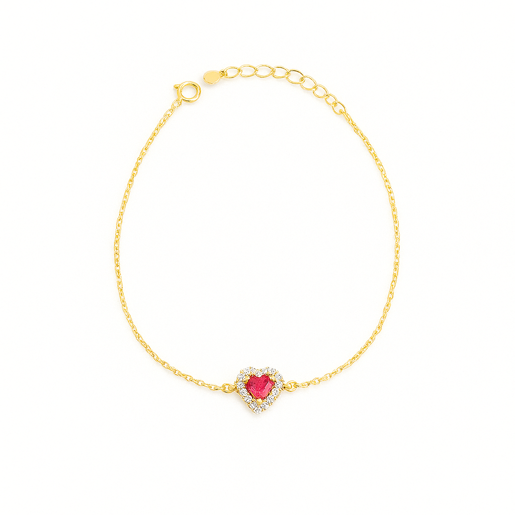 Simple Zircon Heart Bracelet In Gold
