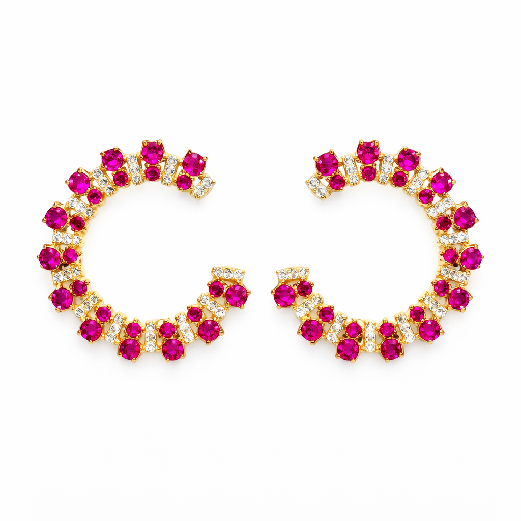 Fuschia Arc Earrings