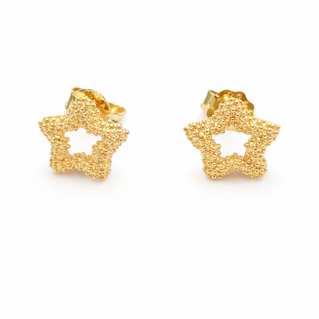 Small Texture Star Earrings