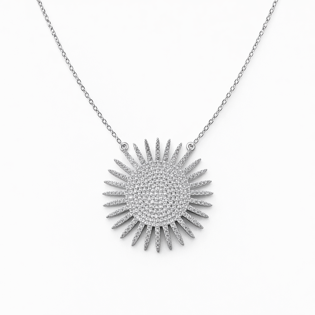 Big Zircon Sun Necklace