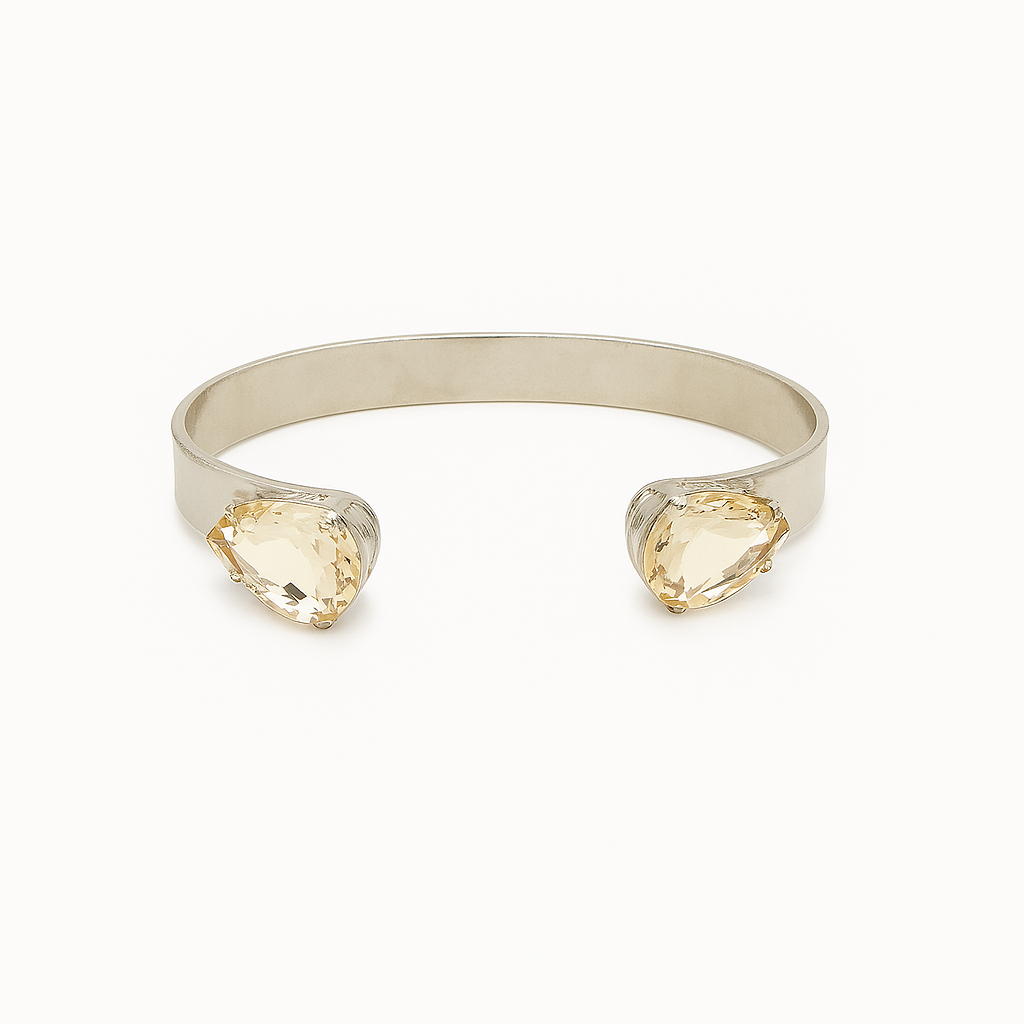 Chunky Champagne Swarovski Teardrop Bangle