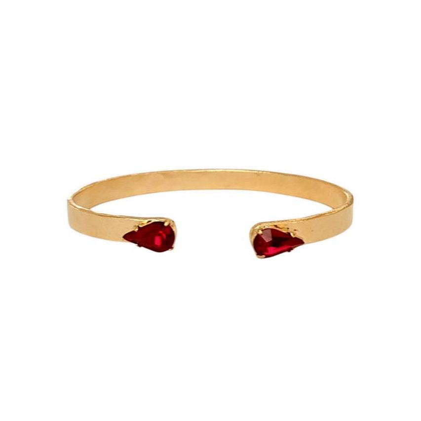 Small Teardrop Ruby Red Swarovski Stone Bangle