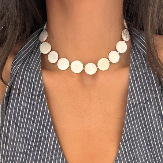 Flat Mother of Pearl Necklace