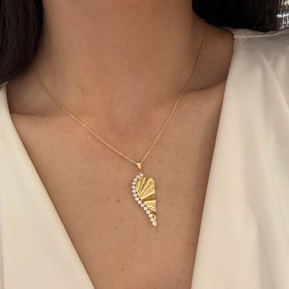 Half Heart Zircon Necklace